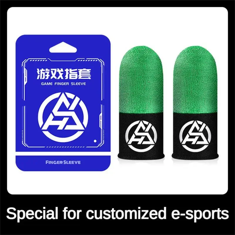 Cunas para dedos de juego dobles plateadas de seda de hielo, juego móvil conductor de fibra plateada, juego de deportes electrónicos, cunas para dedos