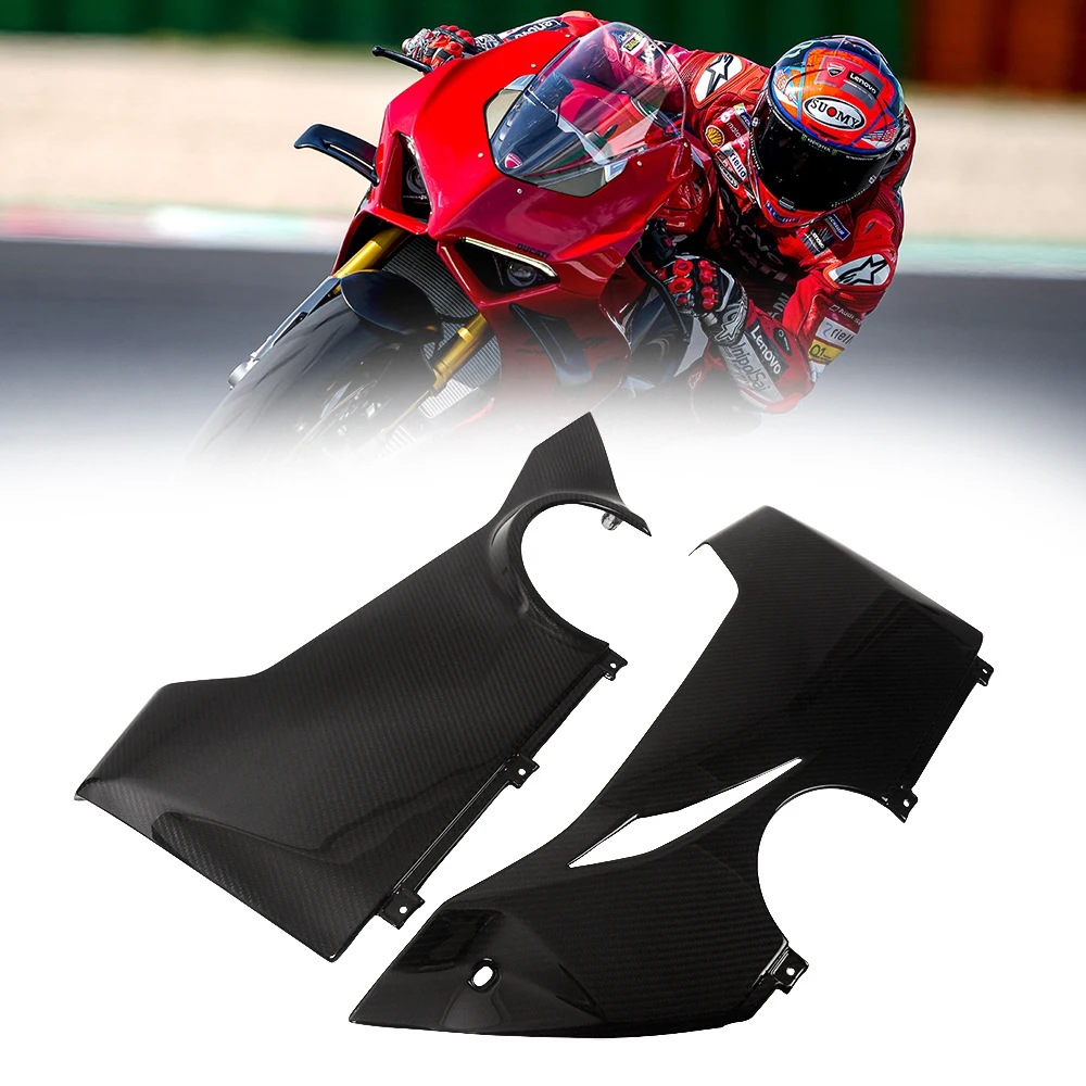 Motorcycle 100% Carbon Fiber Lower Bodywork Belly Pan Side Fairing Accessories For Ducati Panigale V4 2023