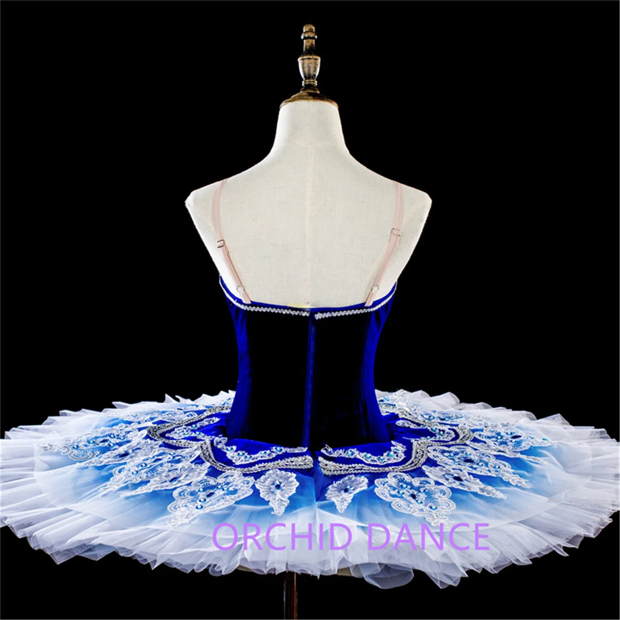 Vintage Professional Exquisite Design Costom Color Costom Size High Quality Girls Kids Performance Wear Dark Blue Ballet Tutu