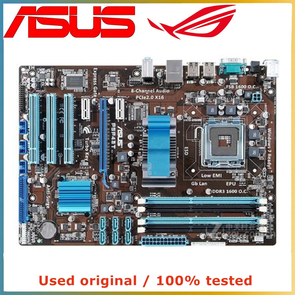 

Для Intel P43 для ASUS P5P43T компьютерная материнская плата LGA 775 DDR3 16G десктопная материнская плата SATA II PCI-E 2,0 X16