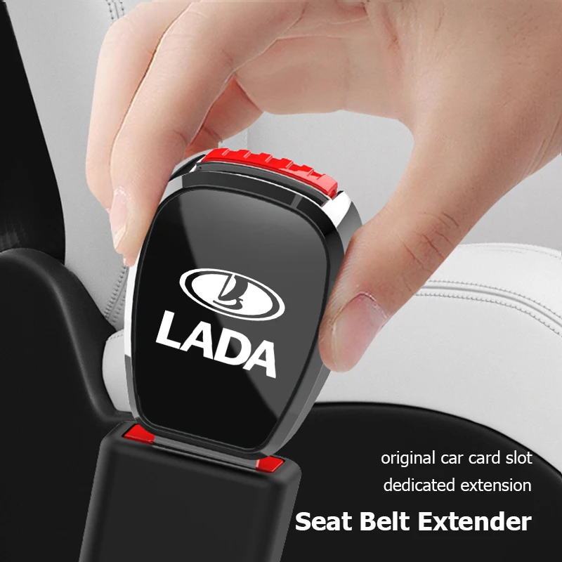 1Pcs Car Emblem Seat Belt Clip Adjustable Extension Plug For Lada Vesta Niva Samara Kalina Largus Priora Xray Granta Cross