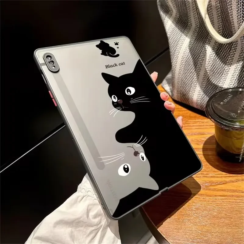 Casing Tablet kucing lucu, casing keras Matte untuk Samsung Tab A9 8.7 Plus A8 A7 S6 Lite 10.4 S7 S8 S9 11 X200 T290 S7 FE S8 Plus 12.4