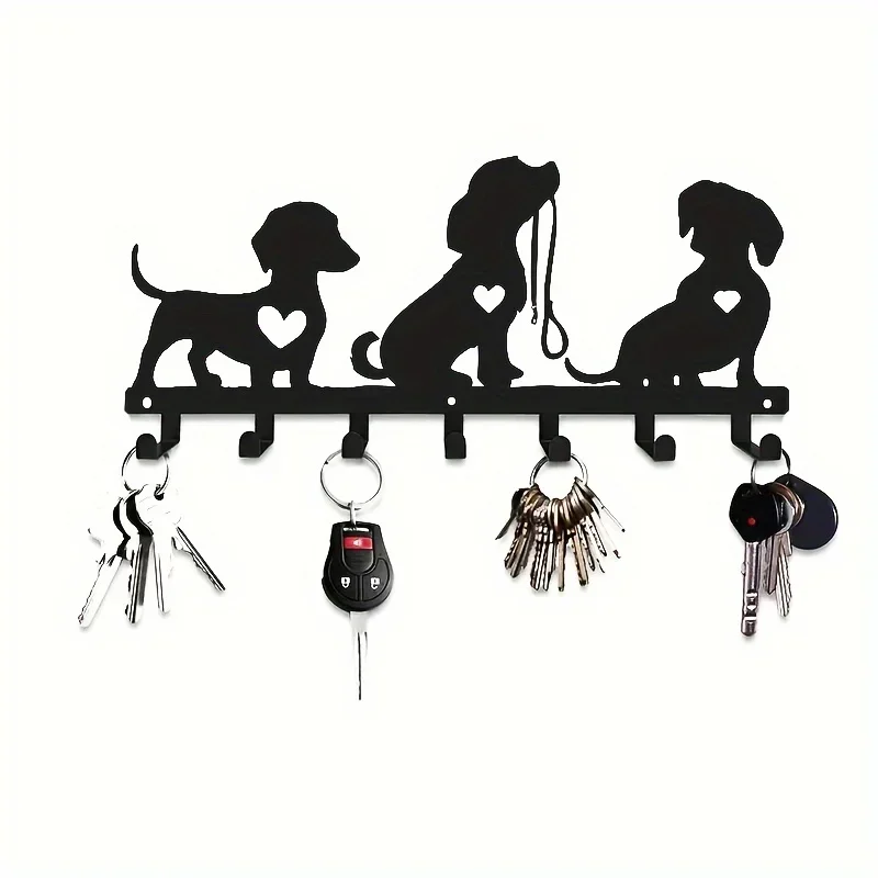 Metal Contemporary Metal Dog-Shaped Wall Hook- Easy To Install, Wall-Mounted Durable Artistic Home Decor for Coats, Towels