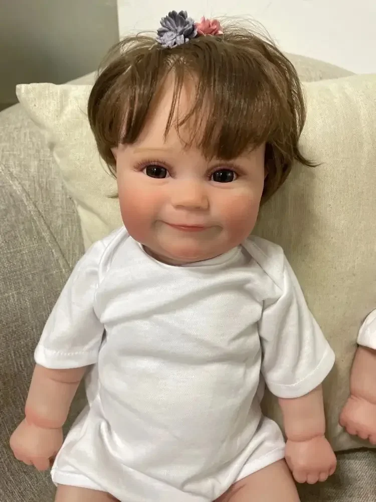 

50CM Reborn Dolls Maddie Newborn Girl Cloth Body/full Body Silicone with Hand-Rooted Hair Top Quality Handmade Art Doll