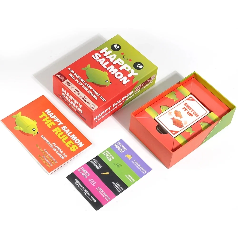 HOT Exploding Kittens Happy Salmon Family Friendly Zombie Kittens A Little Wordy Party Games Card Games for Adults, Teens & Kids