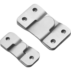 1Pair Flush Mount Brackets, Headboard Wall Fixing Brackets Wall Mount Interlocking Z Clip Hook for Pictures Mirrors Frames Hang