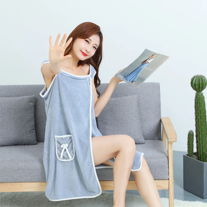 Coral fleece soft wearable camisole bath skirt versatile bath towel bathrobe beach towel bath towel enlarged size order