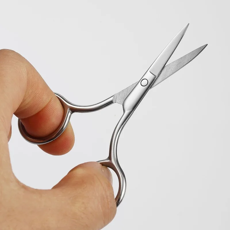 1 unidad de tesoura de maquiagem estilo europeu 9cm compacto acero inoxidável pequeno profesional sobrancelha nariz corte de cabelo manic