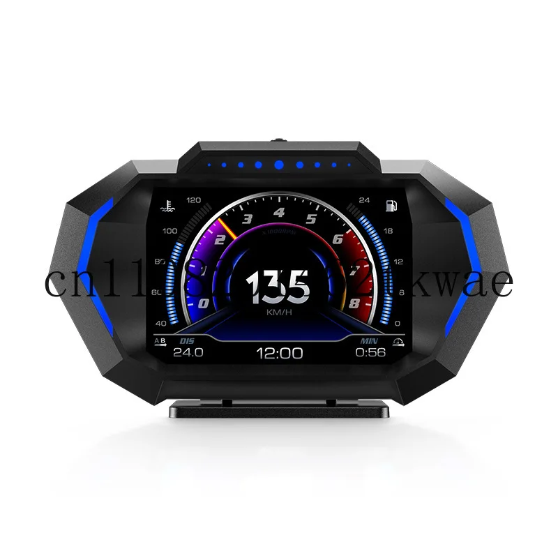 P24 Car HUD Head-up Display LCD OBD Multifunctional Water Temperature Fuel Consumption GPS Vehicle Speed Grademeter