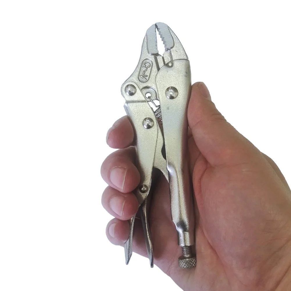 5 Inch Curved Jaw CRV Steel Locking Pliers With Wire Cutter Function For Home and industrial Repair Tools