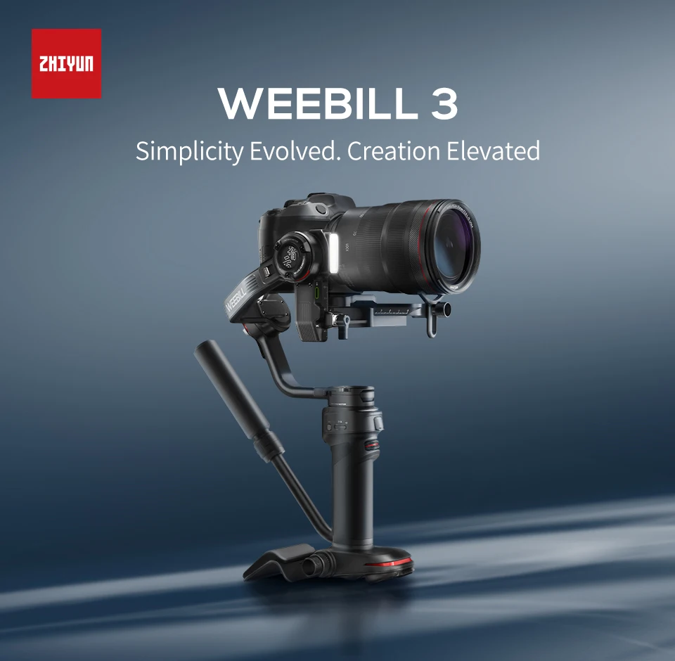 ZHIYUN Weebill 3 Camera Gimbal 3-Axis Handheld Stabilizer Built-in Light & Mic for Canon/Sony/Panasonic/Nikon VS DJI