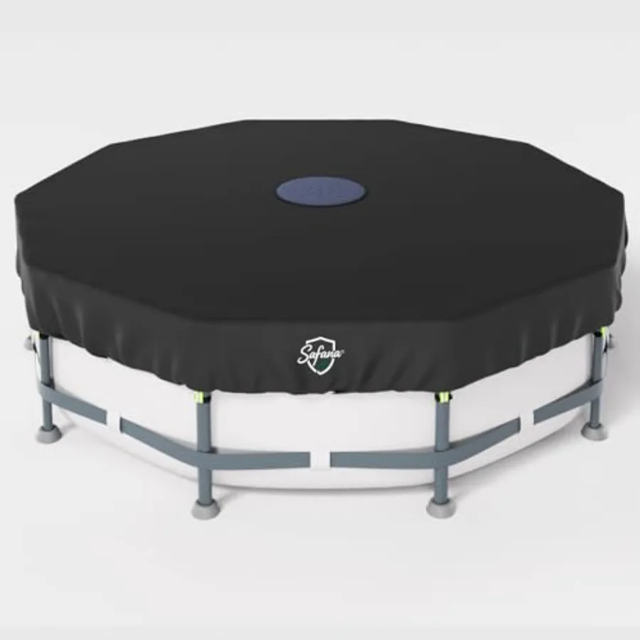 

15FT Round Pool Cover [New Upgraded Multi-Stage Rainwater Pre-Filtration System] for Framed Above Ground Pool, Durable 420D Swi