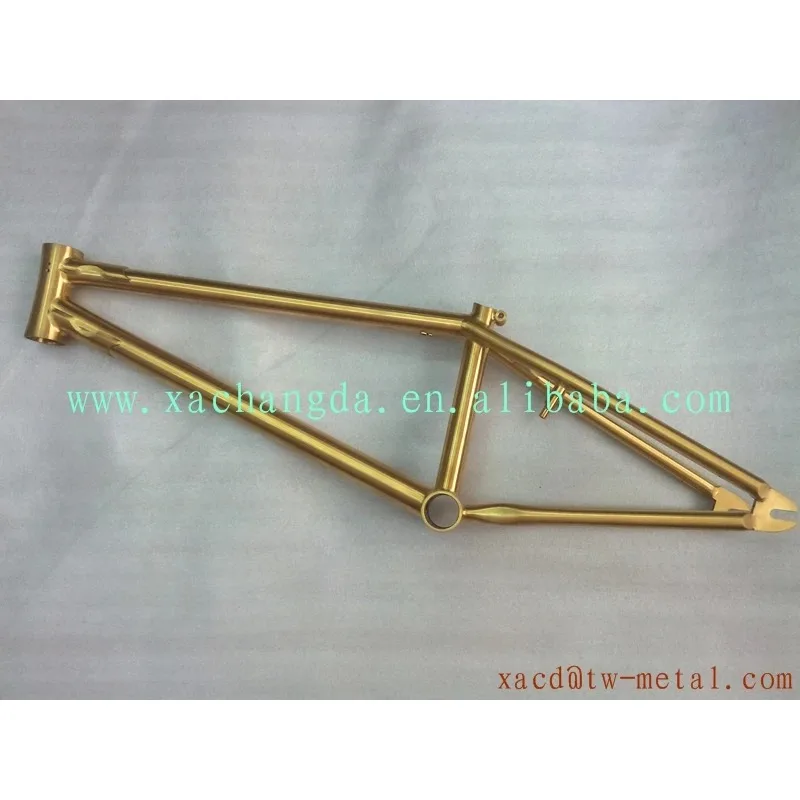 Titanium BMX Bike Frame With Gold Color Titanium BMX Bike Frames Super Light Gold Color Ti BMX Bikes Custom