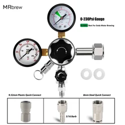 Dual Gauge Co2 Regulator High Pressure Co2 Charger For Soda Water Carbonated Beer Brewing