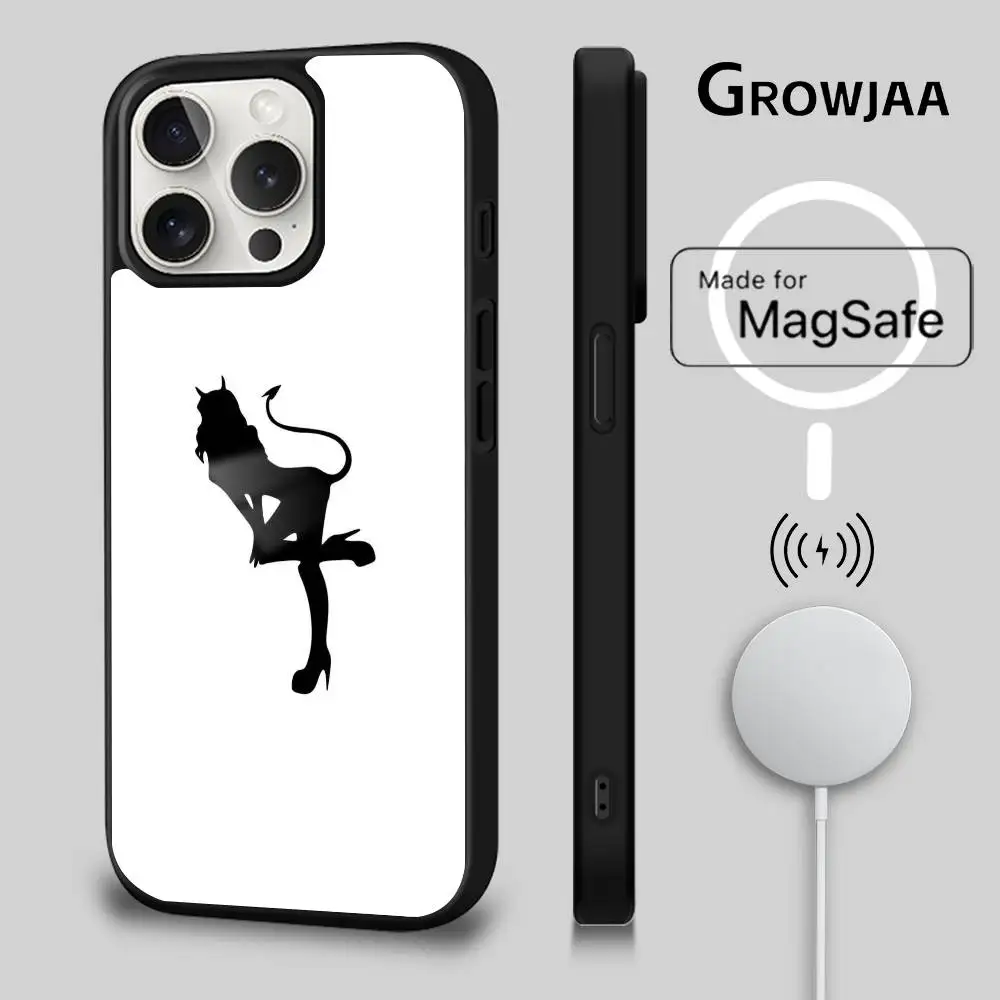 Sexy moda arte logotipo menina caso de telefone para iphone 17 16 15 14 13 12 11 pro max plus mini espelho magsafe sem fio magnético funda