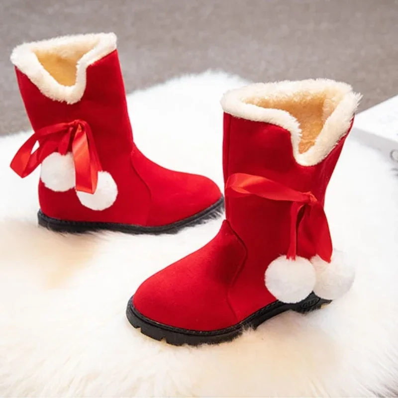 Botas De Nieve Kid Snow Boot Winter Boots Plush Children Cotton Boot Girl Princess Boot Anti Slip Kid Shoes Fashion Padded Boots