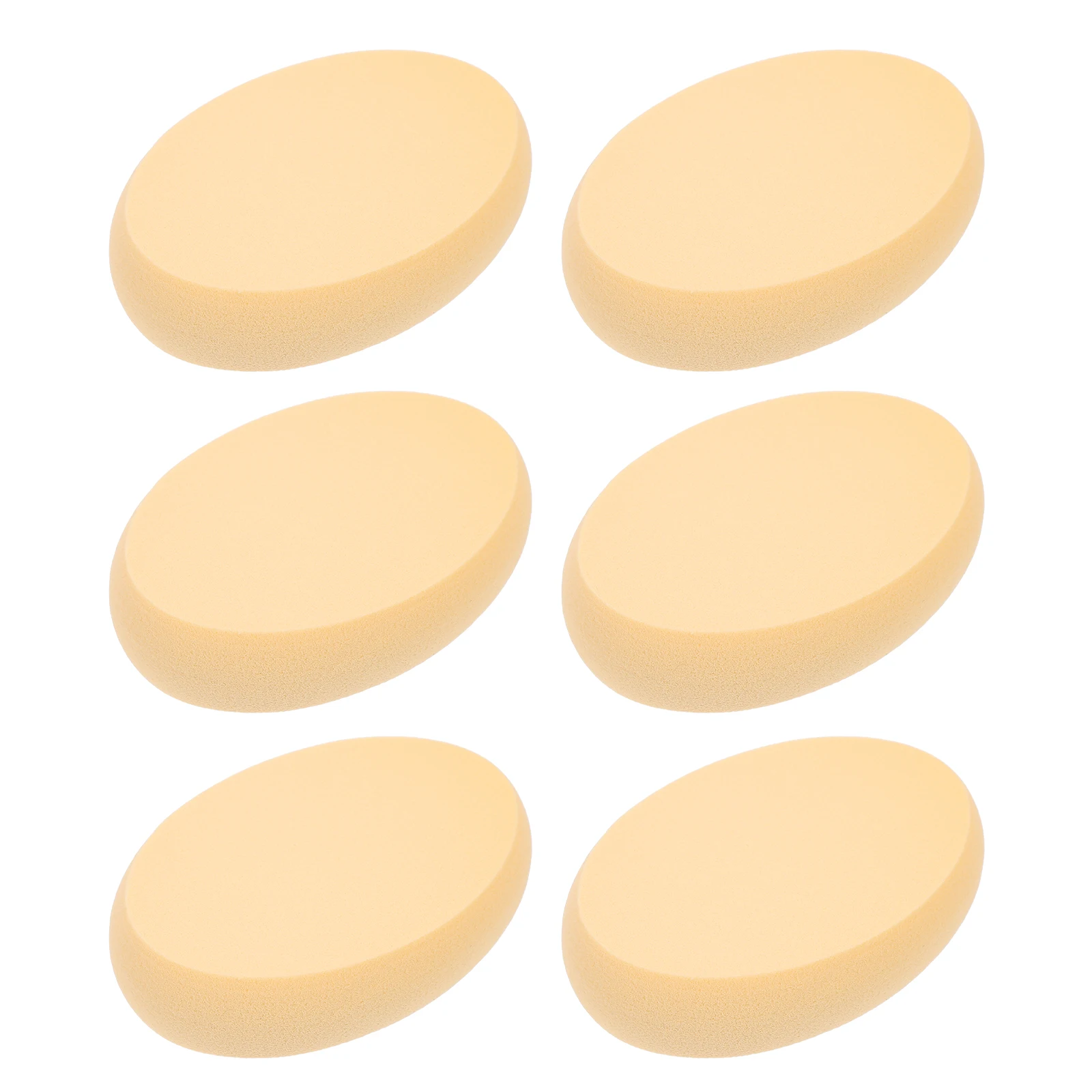 

6Pcs Oval Powder Puff Makeup Sponges Compact Lightweight Comfortable Foundation Face Beauty Travel Dual Use