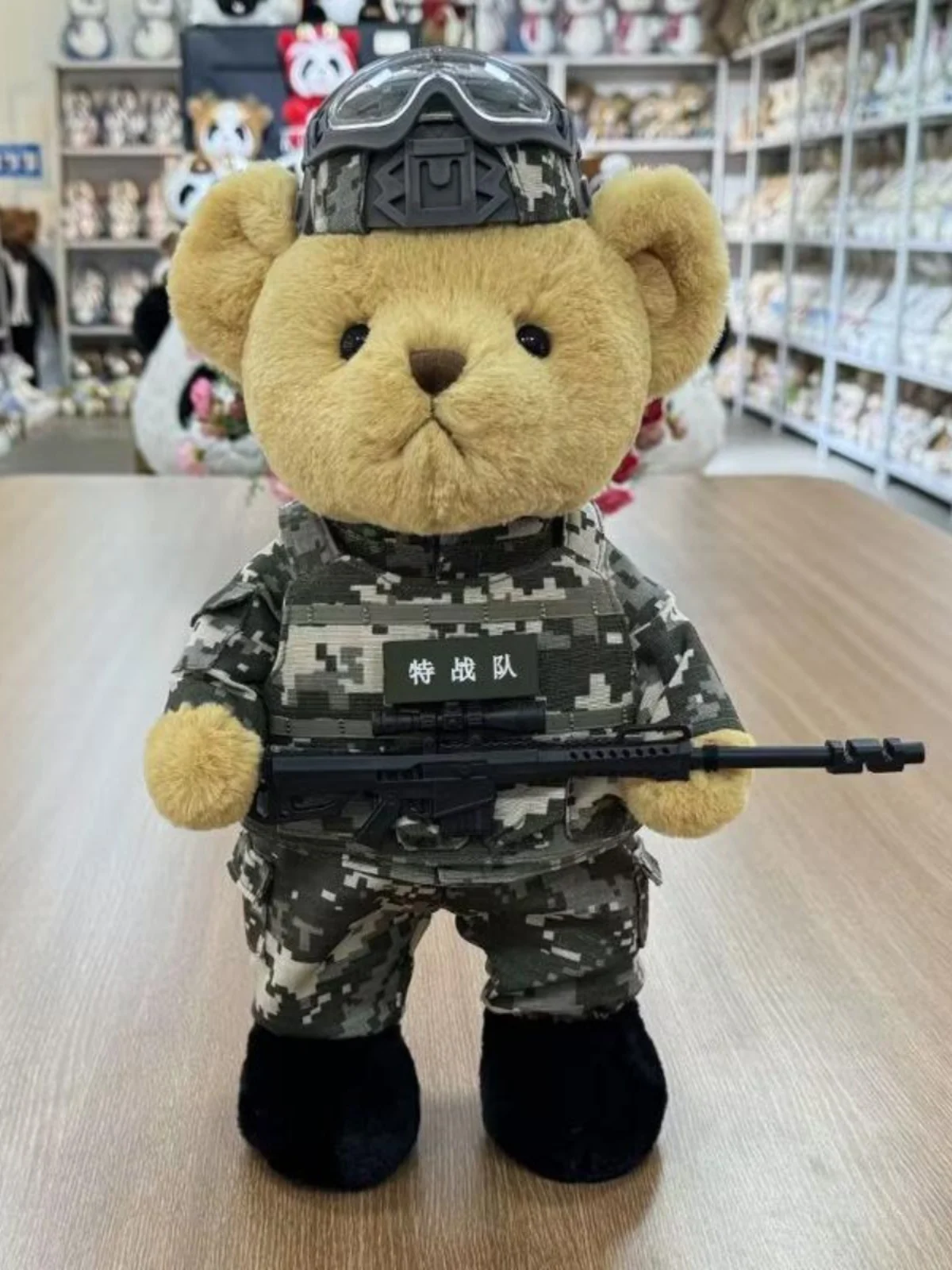 

Camouflage Plu Bear Doll Toy for Veterans Memorial Gifts Soft PP Cotton Filled Fabric Art Toys Suitable for All Ages