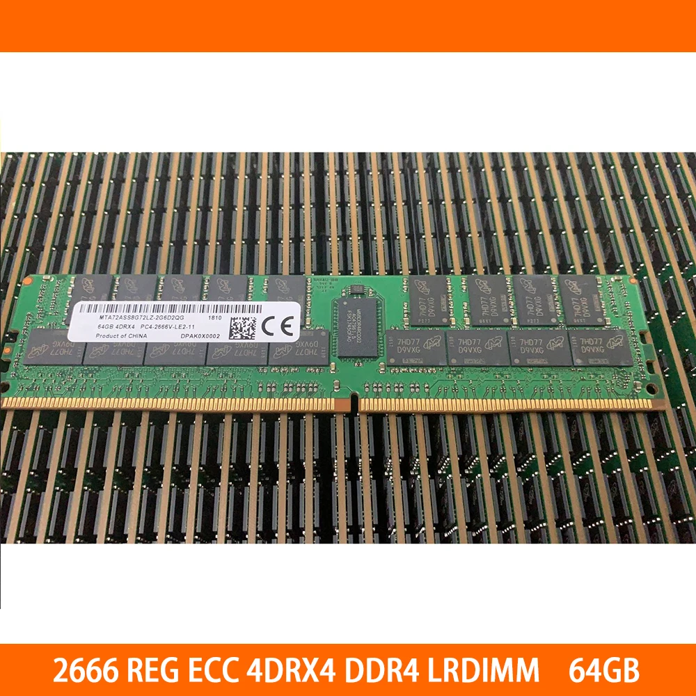 

1 шт. 64 ГБ 64 ГБ для памяти MT 2666 REG ECC 4DRX4 DDR4 LRDIMM RAM Высокое качество Быстрая доставка