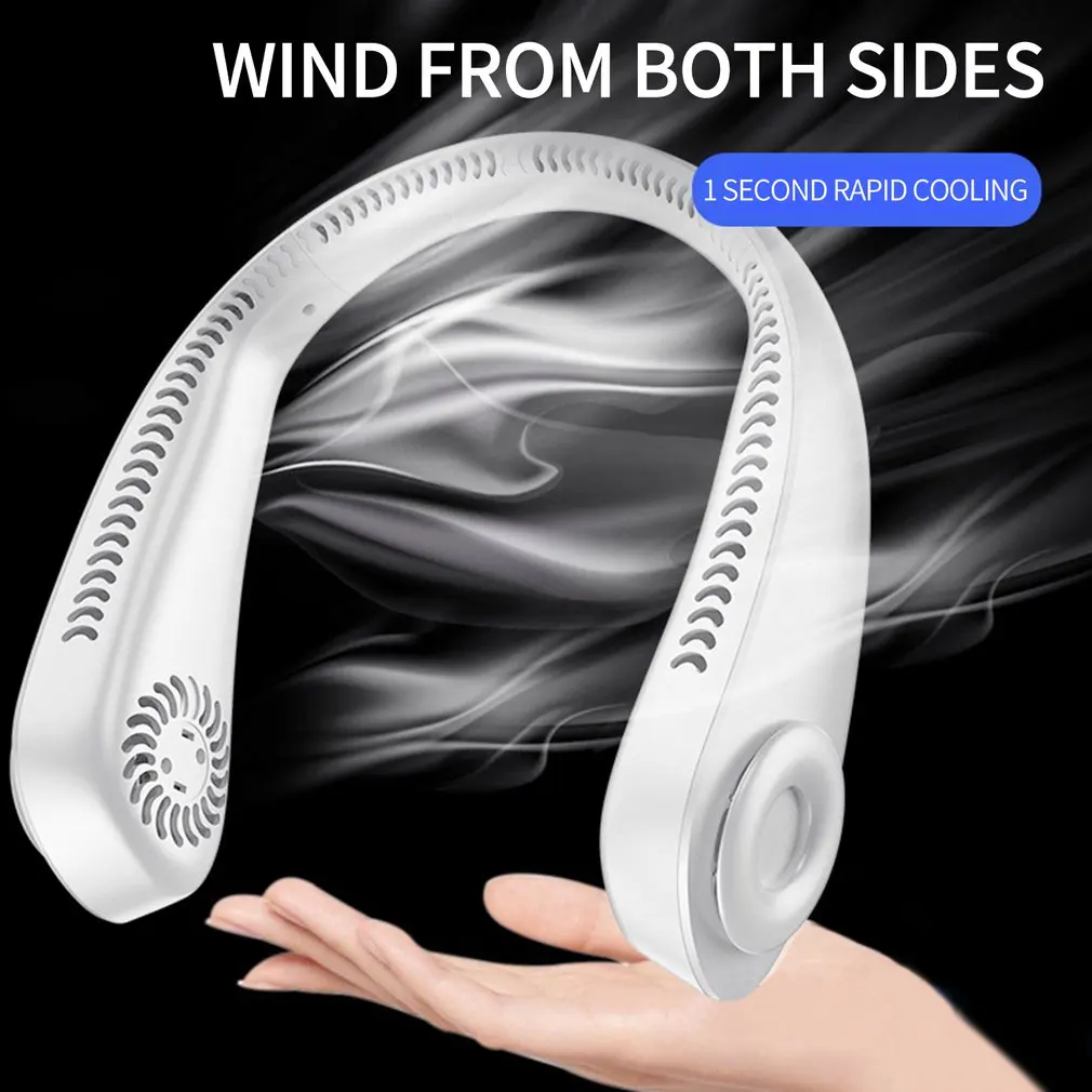 Usb Lazy Leafless Hanging Neck Mini Desktop Multifunctional Household Small Charging Silent Durable Fan