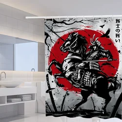 Japanese Samurai Shower Curtains for Bathroom Accessories Set Opaque Curtain Bath Waterproof Fabric the Anti-mold Washable Home