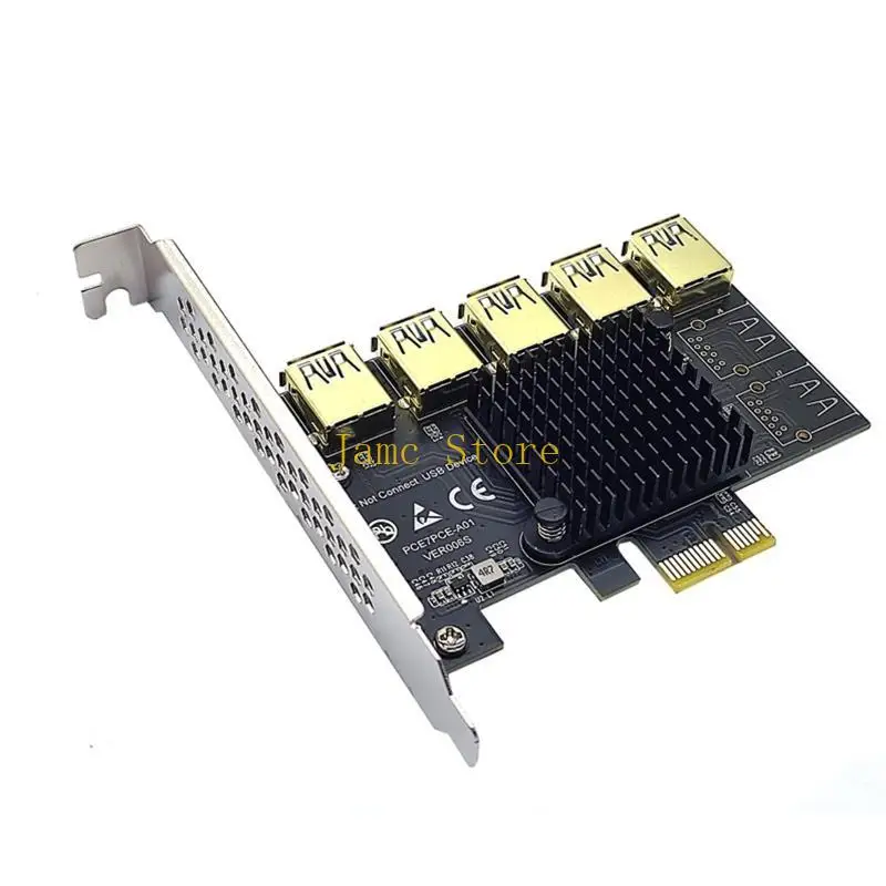 محول LX0B PCIe PCI لمضاعف التوسعة Express 1X إلى 16X من 1 إلى 5 USB3.0