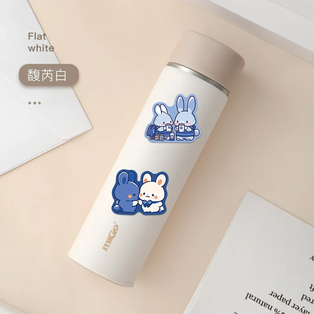 10/30/50PCS Cute Blue Bunny Sticker Cartoon Cute Stationery Sticker Ipad Computer Suitcase Helmet Guitar Wall Sticker Decoration