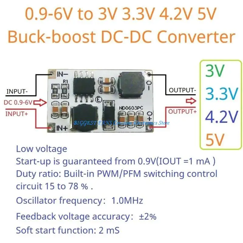 1-6V a 3V 3.3V 4.2V 5V 5V Módulo convertidores Auto para ESP32 ESP8266 Batería ND0603 PC Converters Módulo