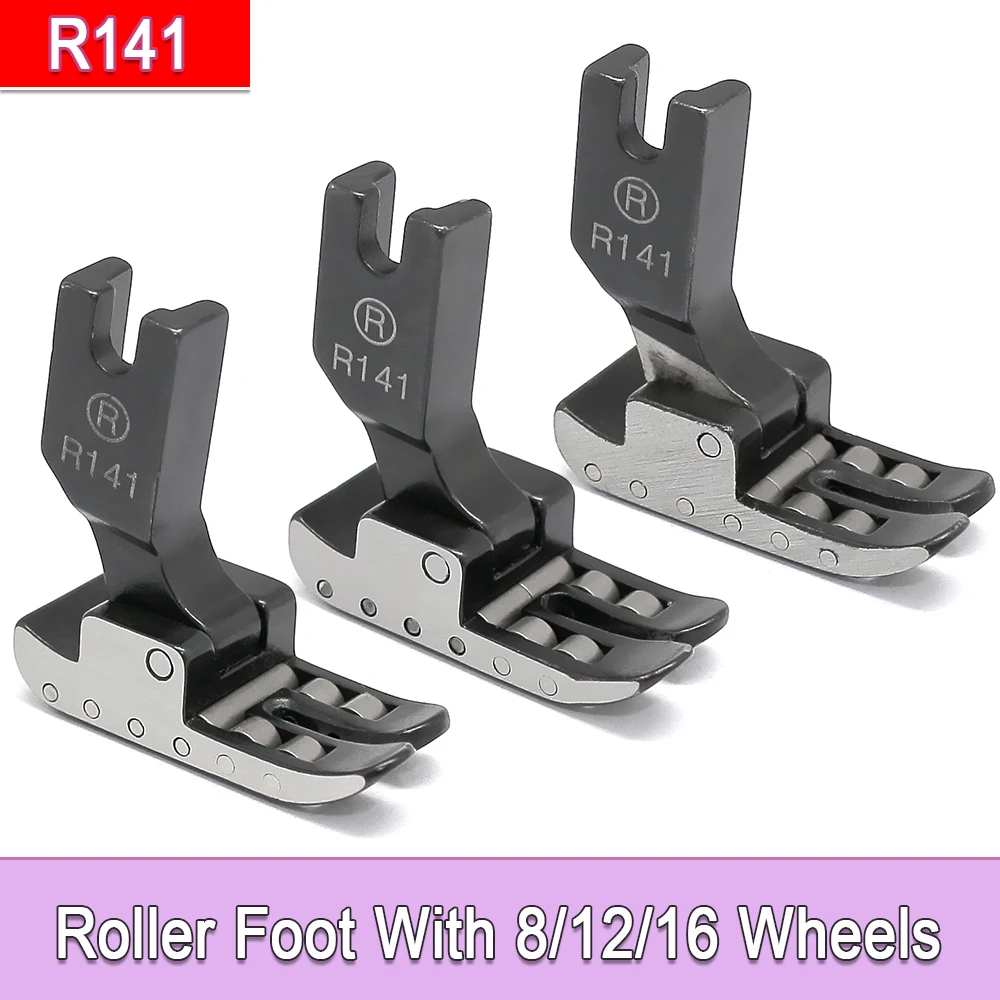R141 Roller Nähfuß Lederbeschichteter Stoff Nähfüße für industrielle Steppstich-Nähmaschinenzubehör 6/8/12/16 Rad