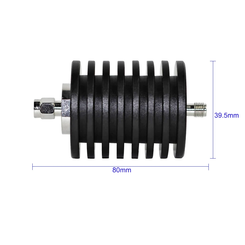30W SMA Type Attenuator DC-3Ghz/4Ghz 1/2/3/5/6/10/15/20/30db/40db SMA Male Plug to Female Jack RF Coaxial Power Connector 50ohm