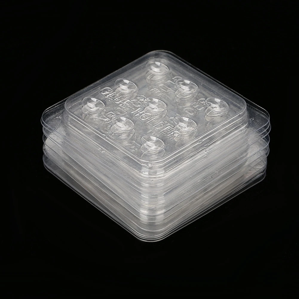 10Pcs Plastic False Eyelash Glue Gasket Eyelash Extension Holder Adhesive Pallet