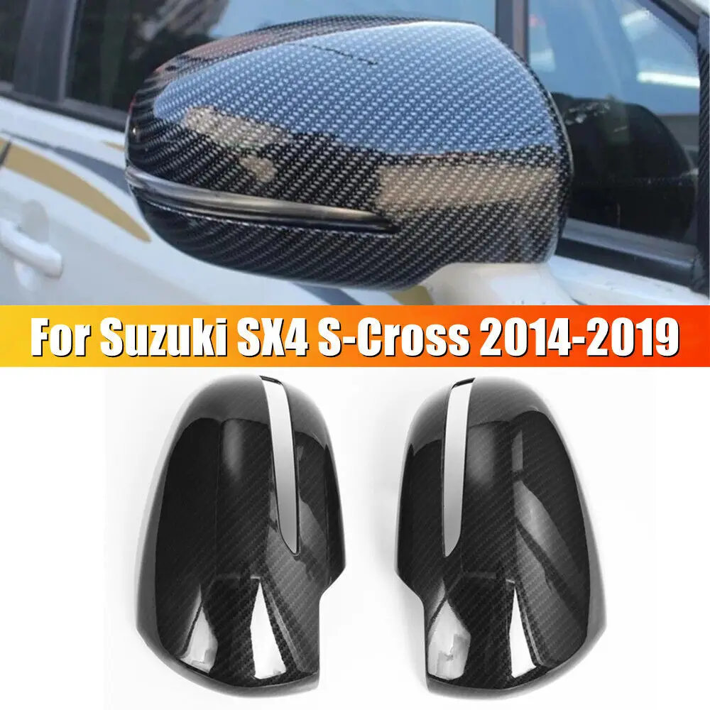 

For Suzuki SX4 S-Cross 2015-2019 Vitara 2015-2021 Car Sticker Rearview Side Mirror Cover Wing Cap Exterior Rear View Case Trim