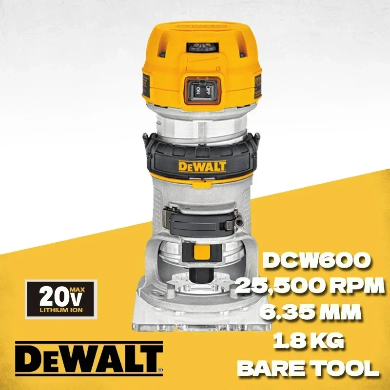 DEWALT DCW600 20V Cordless Electric Trimmer Wood Hand Trimming Engraving Slotting Trimming Carving Machine Router Wood DCW600B