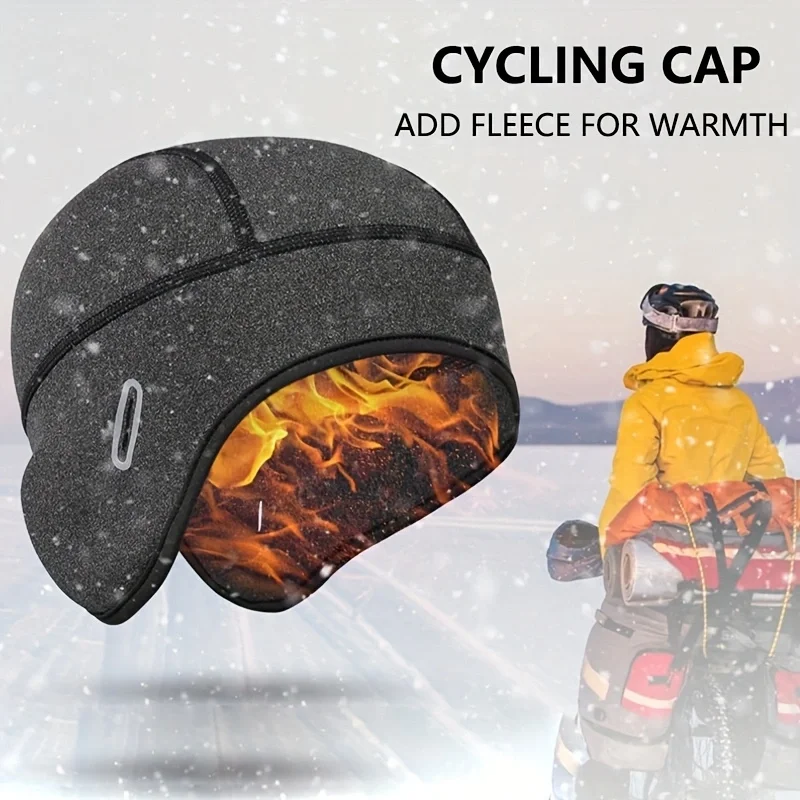 الشتاء الدراجات قبعة دافئة خوذة الجبلية بطانة الصوف الجمجمة قبعة الحرارية الرجال النساء تشغيل التزلج ثقب النظارات يندبروف أغطية الرأس #1