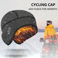Winter Cycling Warm Cap MTB Helmet Liner Fleece Skull Hat Thermal Men Women Running Skiing Eyeglass Hole Windproof Headwear
