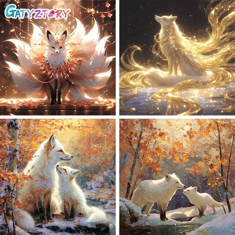 

GATYZTORY 5d Diamond Painting Kits For Adults Diamond Painting For Adults Fox Full Round Classic Handiwork Art Crafts Diy Kits