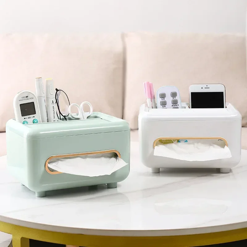 Ins Style Tissue Boxes Multifunctional Napkin Holder Desk Organizer Bathroom Living Room Office Remote Controls Glasses Notepads