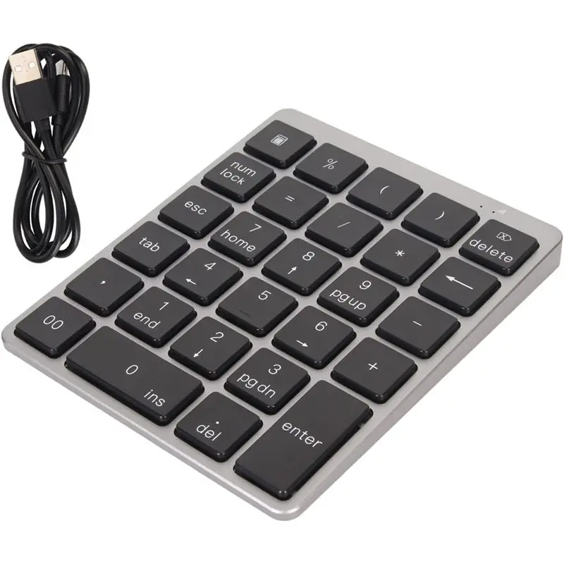 Exquisite-Dual Mode 28 Keys Numeric Keypad, Portable Keyboard,Waterproof Key Wired Slim Silent Design For Laptop, Computer