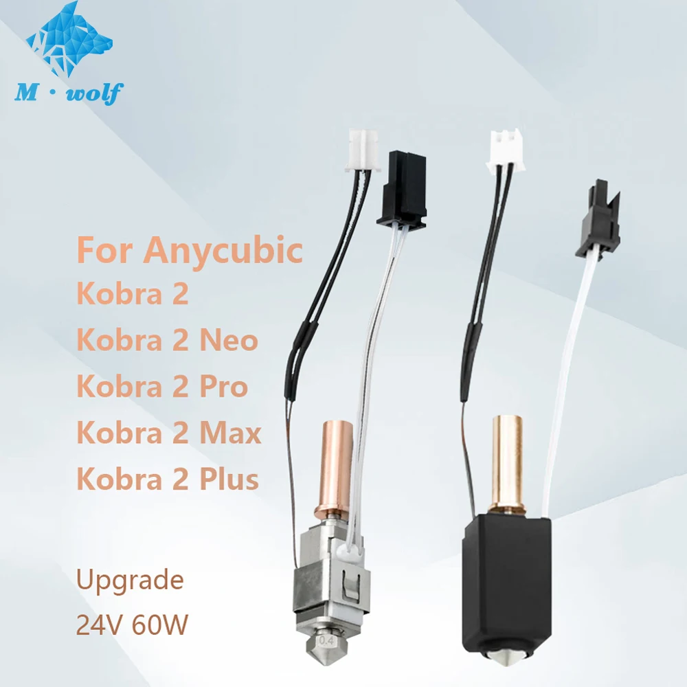 For Anycubic Kobra 2 Hotend Kit New Upgrade Ceramic Heater 24V 60W Thermistors for Kobra 2 Max/Kobra 2Plus/ Neo 3D Printer