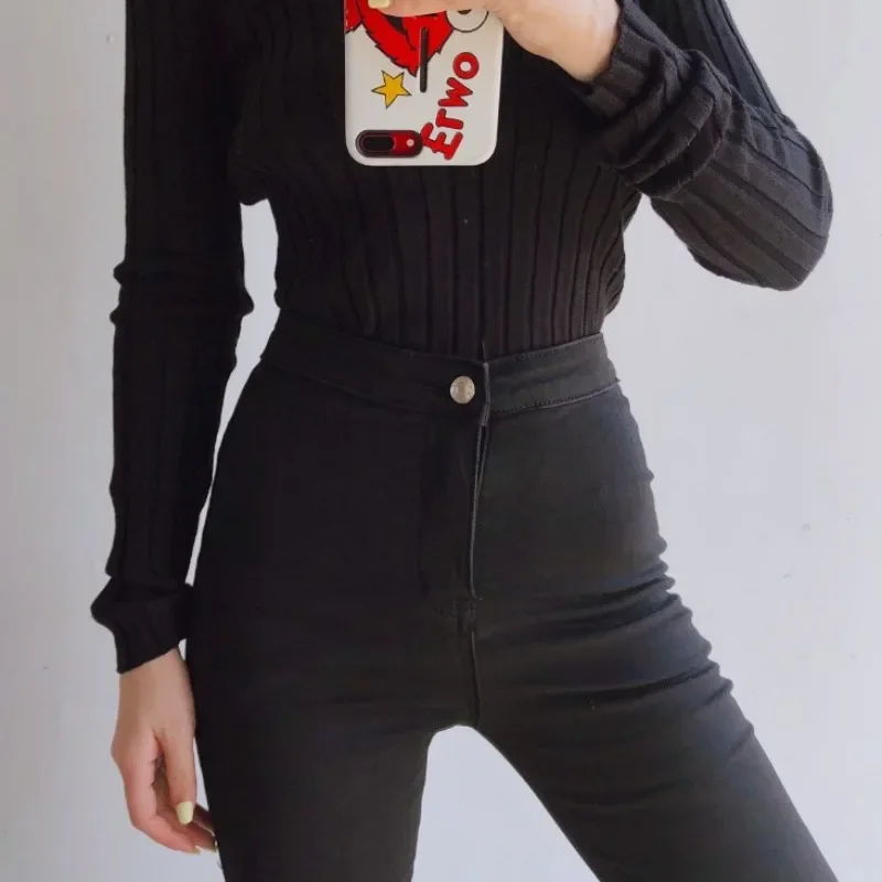 

Women's Jeans Pencil Stretch Female Cowboy Pants Vintage Top Selling on Sale Clothes 2000s Y2k 2025 Korean Style Fitted Trousers