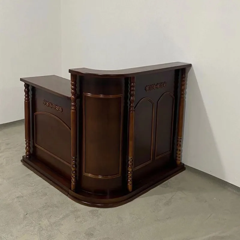 European retro checkout page Bar counter Chinese clothing store counter Beauty salon Barber shop Bar table Reception desk