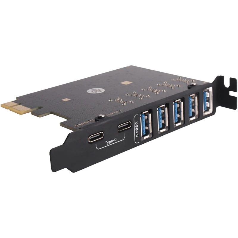 PCI-E To USB 3.0 7-Port Expansion Card, PCI Express USB 3.2 Add In Card, Internal USB3 Hub Converter For Desktop PC