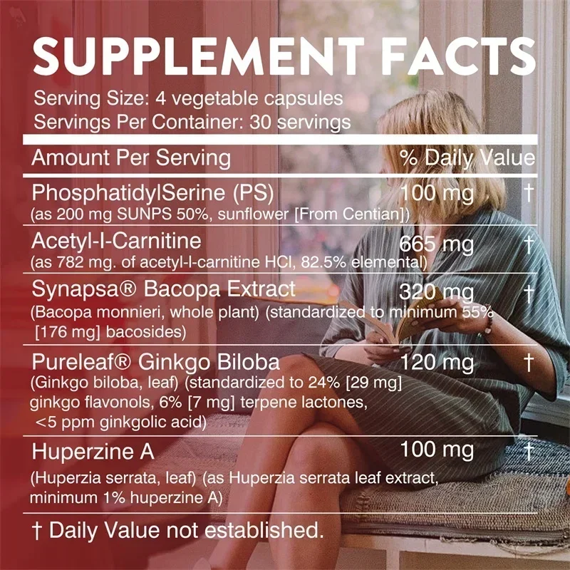 Brain & Memory Power MAX - Enhances Memory, Focus & Clarity Supports Cognitive Function Supplement