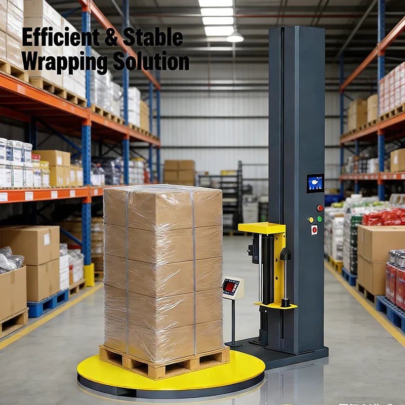 Customized Pallet Winding Machine Plastic Film Stretch Wrapper Automatic Packaging Equipment for Industrial Warehouse Logistics