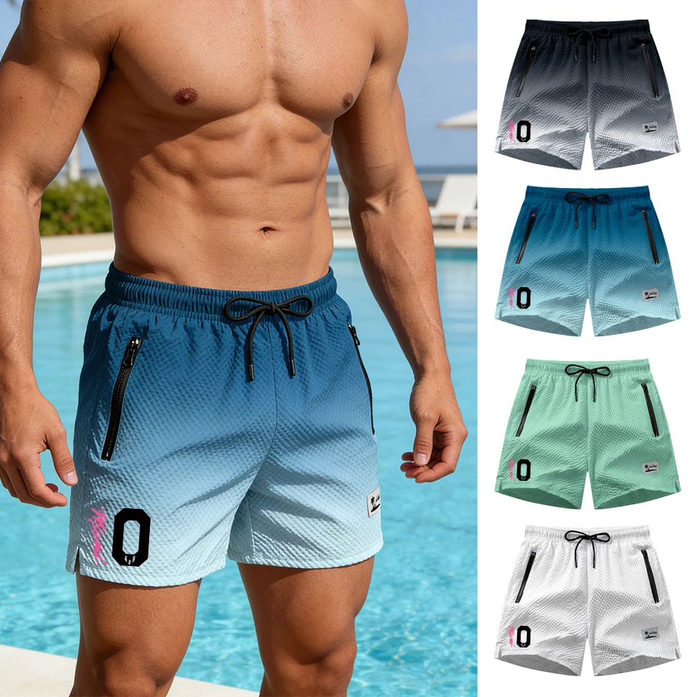 

Summer Casual Sports Shorts NO.10 Print Drawstring Beach Shorts Elastic And Breathable Men's Swimming And Surfing Swim Trunks