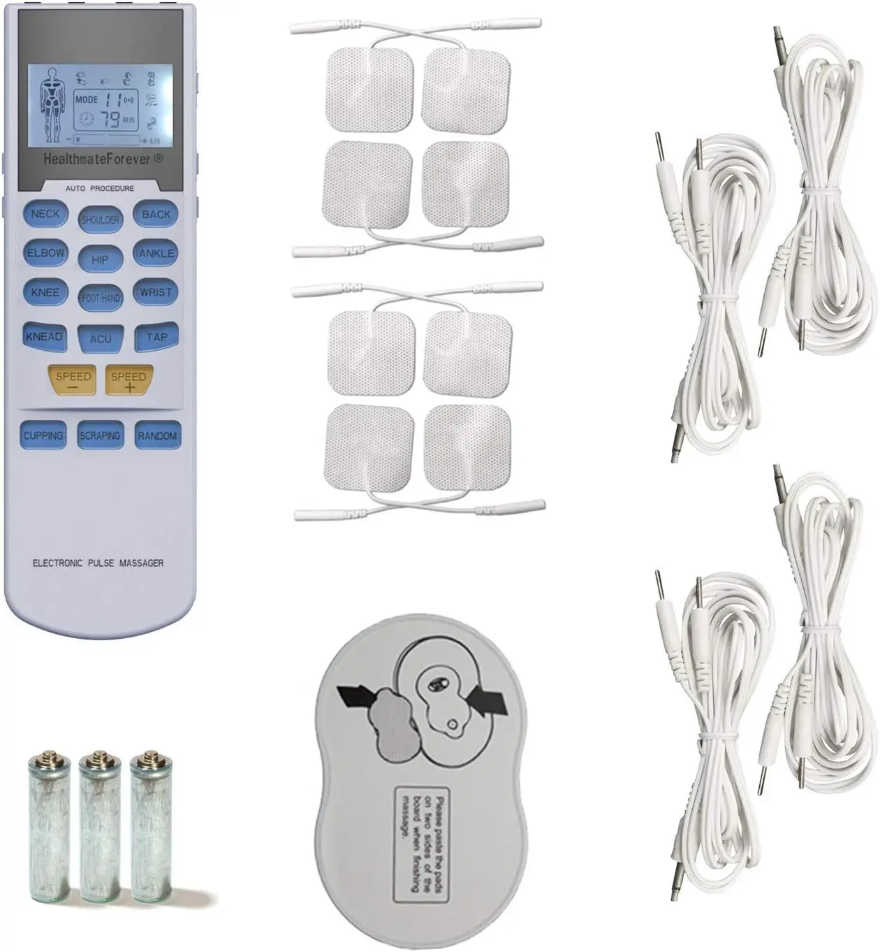 

TENS EMS Muscle Stimulator with 4 Outputs, 15 Modes for Pain Relief Therapy - Handheld Electrotherapy Device