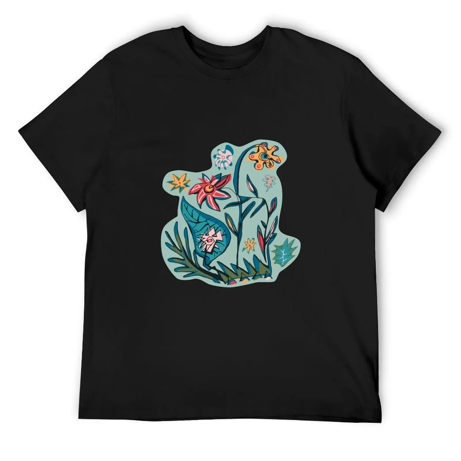 

Vintage aqua floral T-Shirt anime figures shirts graphic tee heavyweights boys whites men t shirts high quality