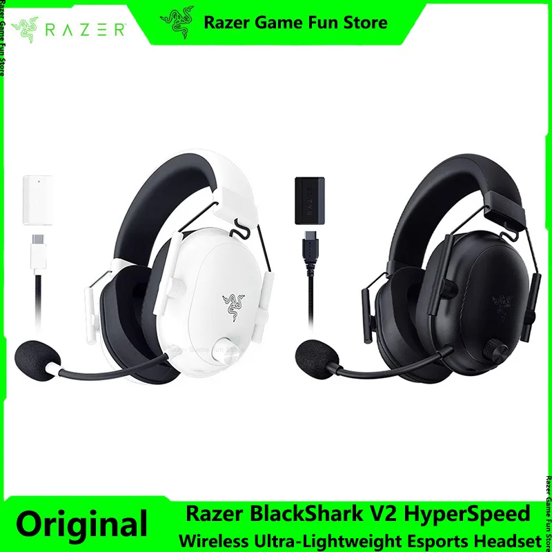Беспроводная киберспортивная гарнитура Razer BlackShark V2 HyperSpeed — сверхлегкая, 280 г — сверхширокополосный микрофон HyperClear — драйверы 50 мм