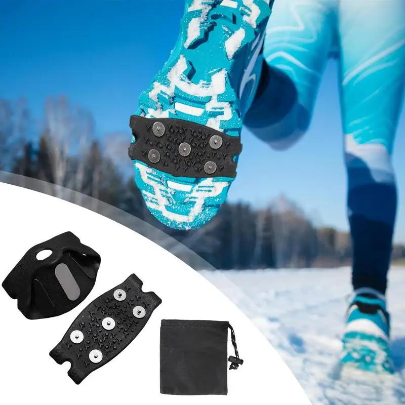 Snow Cleats For Shoes Skid Resistant Ice Crampons For Sneakers Cold Weather Gripper Spikes Ice Cleats For Mossy Road Mountain