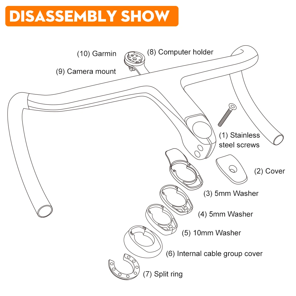 TOSEEK Carbon-Lenker, Rennrad-Carbon-Lenker, T700 Carbon-Integrallenker, Di2 Fahrradzubehör, Carbon-Drop-Bar – Detail 10